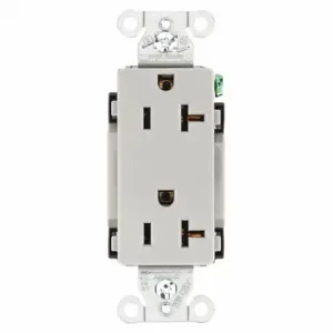 GRAINGER DRS20GRY Receptacle, Decorator Duplex, 5-20R, 20 A, 125V AC, Gray, 2 Poles, Screw Terminals | CP8XUJ 52HE09