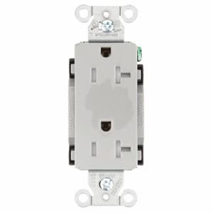 GRAINGER DRS20GRYTR Receptacle, Decorator Duplex, 5-20R, 20 A, 125V AC, Gray, 2 Poles, Screw Terminals | CP8XUH 52HE10