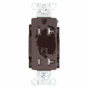 GRAINGER DRS20TR Receptacle, Decorator Duplex, 5-20R, 20 A, 125V AC, Brown, 2 Poles, Screw Terminals | CP8XUG 49YZ28