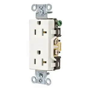 GRAINGER DRS20WHI Receptacle, Decorator Duplex, 5-20R, 20 A, 125V AC, White, 2 Poles, Screw Terminals | CP8XUN 52HE14