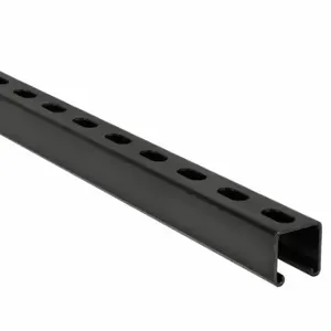 GRAINGER FS-200SS FBK 24.00 Strut Channel - Slotted, Steel, Painted, 12 ga Gauge, 2 ft Overall Length, Black | CQ7EXU 45YV38