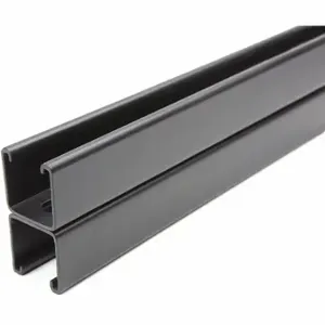 GRAINGER FS-201SS FBK 60.00 Strut Channel, Slotted Back-to-Back, Steel, Painted, 5 ft Overall Length, Black | CQ7FEE 45YW87