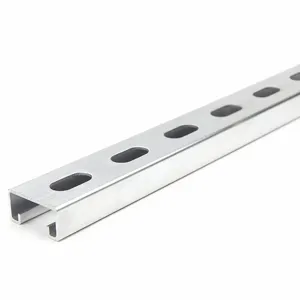 GRAINGER FS-500SS AL 18.00 Strut Channel - Slotted, Aluminum, Pla Inch, 14 ga Gauge, 18 Inch Overall Length | CQ7EXH 45YV84