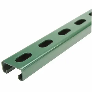 GRAINGER FS-500SS GR 18.00 Strut Channel - Slotted, Steel, Painted, 14 ga Gauge, 18 Inch Overall Length, Green | CQ7EYL 45YV56