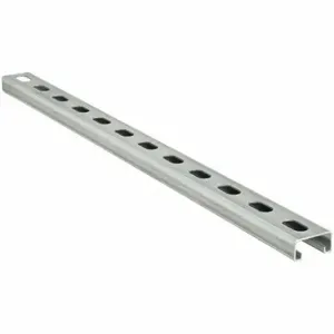 GRAINGER FS-500SS PG 48.00 Strut Channel - Slotted, Steel, Pre-Galvanized, 14 ga Gauge, 4 ft Overall Length, Silver | CQ7EZL 45YV64