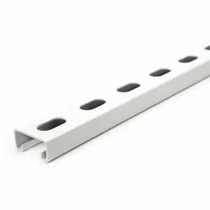 GRAINGER FS-500SS WT 36.00 Strut Channel - Slotted, Steel, Painted, 14 ga Gauge, 3 ft Overall Length, White | CQ7EYU 45YV68