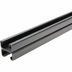 GRAINGER FS-501SS FBK 60.00 Strut Channel, Slotted Back-to-Back, Steel, Painted, 5 ft Overall Length, Black, Slotted | CQ7FFH 45YX23