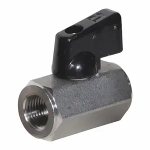 GRAINGER G-SSMF-18NL Mini Ball Valve, 1/8 Inch Pipe, Full, 1000 PSI CWP, -20 Deg to 370 Deg F, Wedge Handle | CQ2LPD 38EG09