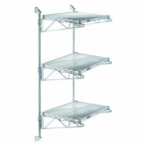 GRAINGER GACB14-54-1460S Wire Wall Shelf, 60 Inch x 14 Inch, 3 Shelves, 200 lb Load Capacity per Shelf, Post | CQ7YXY 45TW01