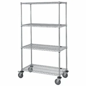 GRAINGER GAWRC63-2460S Wire Shelving Unit, 60 Inch x 24 Inch x 69 Inch, Dry/Harsh/Wet, Split Sleeve, 4 Shelves | CQ2NHQ 45TW22