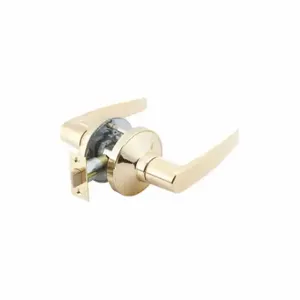 GRAINGER GP 126 MIA 605 234 ASA Door Lever Lockset, Grade 2, Mia Straight, Bright Brass, Not Keyed | CP9CRZ 53DL44