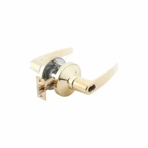 GRAINGER GP 148 MIA 605 234 ASA SFL Door Lever Lockset, Grade 2, Mia Straight, Bright Brass, Not Keyed | CP9CRY 53DL53