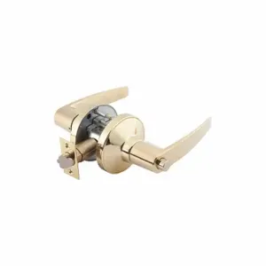 GRAINGER GP 176 MIA 605 234 ASA Door Lever Lockset, Grade 2, Mia Straight, Bright Brass, Not Keyed | CP9CRW 53DL71