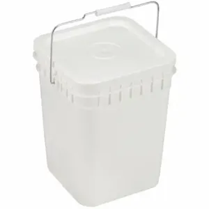 GRAINGER GSQ2140W Pail, 4 gal, Open Head, Plastic, 9 1/2 in, 13 Inch OverallHeight, Includes Lid, Square | CR3EME 49EN39