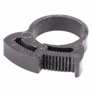 GRAINGER HC-H-PA66-BK Hose Clamp, Nylon, Black, Double Tooth, 0.72 Inch 0.83 Inch Clamping Dia | CQ4UTQ 56LW33