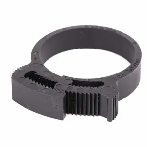 GRAINGER HC-P-PA66-BK Hose Clamp, Nylon, Black, Double Tooth, 1.27 Inch 1.39 Inch Clamping Dia | CQ4UTX 56LW39