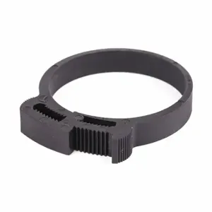 GRAINGER HC-T-PA66-BK Hose Clamp, Nylon, Black, Double Tooth, 1.71 Inch 1.86 Inch Clamping Dia | CQ4UTZ 56LW43