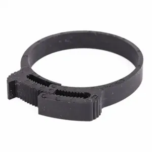 GRAINGER HC-U-PA66-BK Hose Clamp, Nylon, Black, Double Tooth, 1.82 Inch 1.98 Inch Clamping Dia | CQ4UUA 56LW44