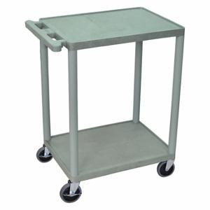 GRAINGER HE32-G Utility Cart With Lipped Plastic Shelves, 300 lb Load Capacity, 24 Inch x 18 Inch, Std | CQ3QVC 9KC23