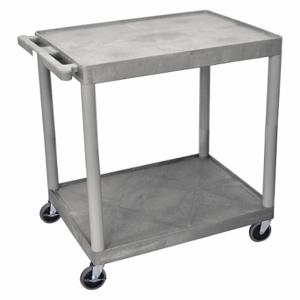 GRAINGER HE38-G Utility Cart With Lipped Plastic Shelves, 400 lb Load Capacity, 32 Inch x 24 in | CQ3QVF 9GV15
