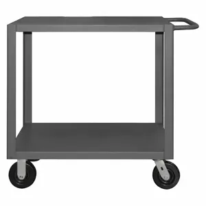 GRAINGER HET-2436-2-5K-95 Steel Flat Handle Utility Cart, 4800 Lbs. Load Capacity, No. of Shelves 2 | CD2KMN 8W832