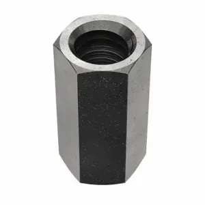 GRAINGER HXCNG2R16 Coupling Nut, 1 Inch -6 Thread, 1 3/8 Inch Hex Width, Steel, Grade 2, Black Oxide, 5 PK | CQ2AEU 33P032