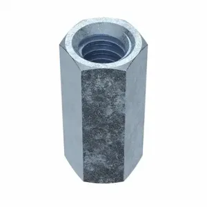 GRAINGER HXCNG2ZR346 Coupling Nut, 3/4 Inch -6 Thread, 1 Inch Hex Width, Steel, Grade 2, Zinc Plated, 4 PK | CQ2AEX 33P058