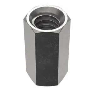 GRAINGER HXCNSSR1210 Coupling Nut, 1/2 Inch -10 Thread, 5/8 Inch Hex Width, Stainless Steel, 18-8, Plain, 3 PK | CQ2AEV 33P073