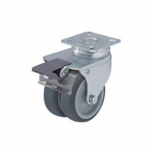 GRAINGER LDA-TPA 75G-FI Low-Profile Standard Plate Caster, 3 Inch Dia, Swivel, Soft | CQ6YAD 490V38