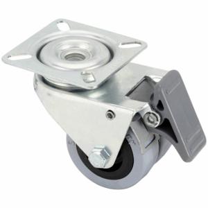 GRAINGER LDA-VPA 50G-FI Low-Profile Standard Plate Caster, 2 Inch Dia, Swivel, Soft | CQ6XZT 490V39