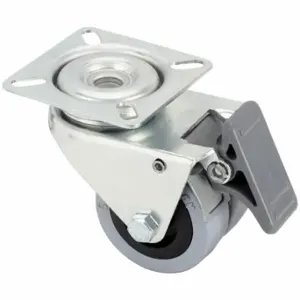 GRAINGER LDA-VPA 50G-FI Low-Profile Standard Plate Caster, 2 Inch Dia, Swivel, Soft | CQ6XZT 490V39