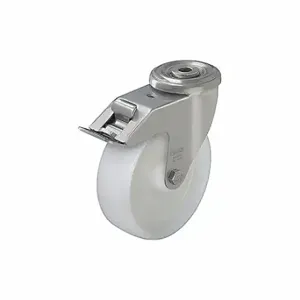 GRAINGER LEXR-PO 100XR-FI Corrosion-Resistant Bolt-Hole Caster, 3 7/8 Inch Wheel Dia, 330 Lb, Swivel | CP7RTG 44YU42