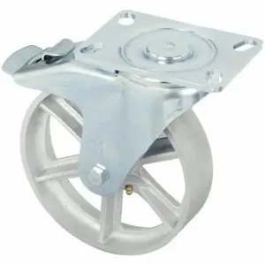 GRAINGER LH-C080R-16-FI Standard Plate Caster, 8 Inch Dia, 9 5/8 Inch Height, Swivel, A | CQ6YKA 455T96