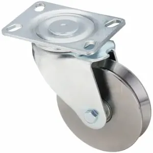 GRAINGER LH-DSPK 150K-16 V-Groove Track-Wheel Plate Caster, 6 Inch Dia, 7 3/4 Inch Height | CQ7QTJ 454M84