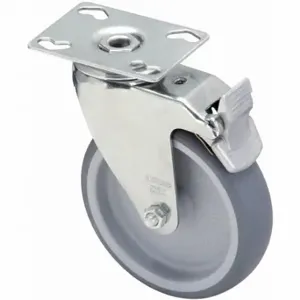 GRAINGER LKPXA-TPA 126G-FI Corrosion-Resistant Standard Plate Caster, 4 7/8 Inch Dia, Swivel | CQ6XYB 44YU33