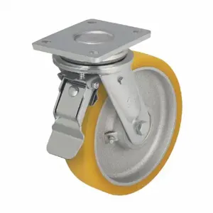 GRAINGER LO-GTH 202K-ST Standard Plate Caster, 7 7/8 Inch Dia, 9 5/8 Inch Height, Swivel | CQ6YHU 489D14