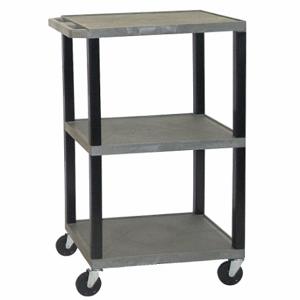 GRAINGER LP34E-B Utility Cart With Lipped Plastic Shelves, 400 lb Load Capacity, 24 Inch x 18 in | CQ3QVD 8DXD2