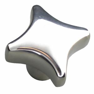 GRAINGER M-65014 Hand Knob, 4 Point, Stainless Steel, 1/2 Thread Size, Unthreaded Reamed Hole | CQ2JEY 410N58