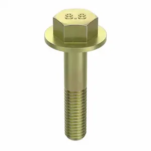 GRAINGER M01256.080.0045 Flange Bolts, Steel, Class 8.8, Zinc Yellow, 45 mm Length, Partially Threaded, Metric | CP9LXF 38CP45