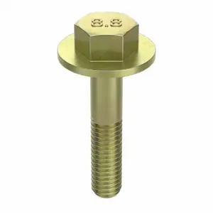 GRAINGER M01256.080.0035 Flange Bolts, Steel, Class 8.8, Zinc Yellow, 35 mm Length, Partially Threaded, Metric | CP9LWU 38CP43