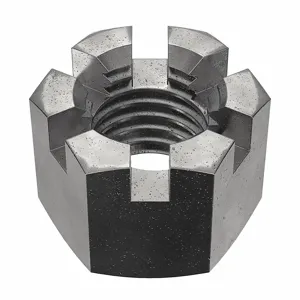 GRAINGER M12000.180.0001 Castle Nut M18-2.50 Class 4 Steel PK50 | AH7VJQ 38DH83