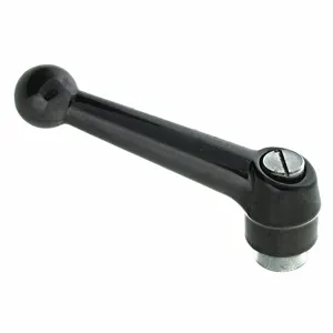 GRAINGER MA-28004SS Adjustable Handle, Ball Knob, Zinc Handle, #10 To 32 Thread Size, Black | CP6YUD 417W10