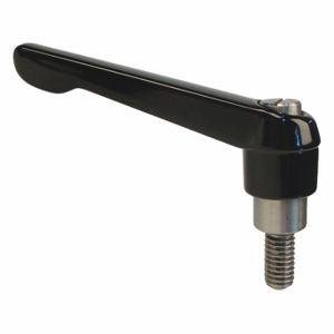 GRAINGER MA-67252 Adjustable Handle, Teardrop, Zinc Handle, 3/8 Inch To 16 Thread Size, Black | CP7ADA 419F62