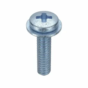 GRAINGER MPPII0-400500-100P Machine Screw, #4-40 Thread, 1/2 Inch Length, Steel, 0.018 Inch Washer Thickness, 100PK | CG9UPH 1PXP9