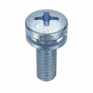 GRAINGER MPPLI0-800500-100P Machine Screw, #8-32 Thread, 1/2 Inch Length, Steel, 0.031 Inch Washer Thickness, 100PK | CG9UTC 1PXW2