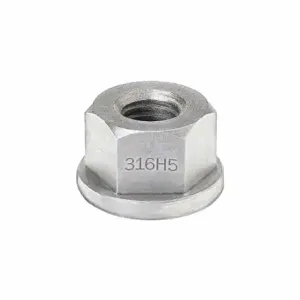 GRAINGER NUT9311M8C Flange Nut, Flange Nut, M8-1.25 Thread, Stainless Steel, 316 H5, Plain, 13 mm Hex Wide | CP9MCF 420N42