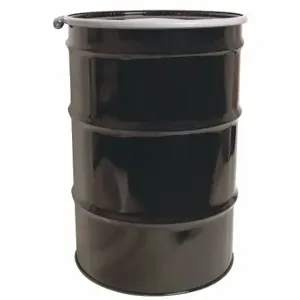 GRAINGER OH55-3R Transport Drum, Steel, 55 gal, Bolt Ring, Black/Black, 18 ga/18 ga/18 ga | CQ3MZW 9KYY6