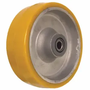 GRAINGER P-UA-040X020/050KP Polyurethane Tread On Aluminum Core Wheel, 4 Inch Wheel Dia, 2 Inch Wheel Width, Yellow | CQ3VKV 489C36