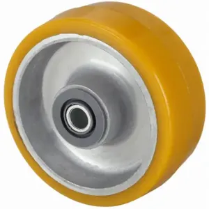 GRAINGER P-UA-050x020/050R Polyurethane Tread On Aluminum Core Wheel, 5 Inch Wheel Dia, 2 Inch Wheel Width, Yellow | CQ3VKY 454M66