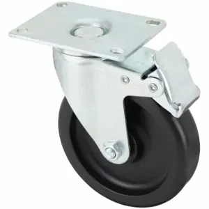 GRAINGER P12S-PB050B-P2-TB Standard Plate Caster, 5 Inch Dia, 6 3/16 Inch Height, Swivel, C | CQ6YGA 490V54